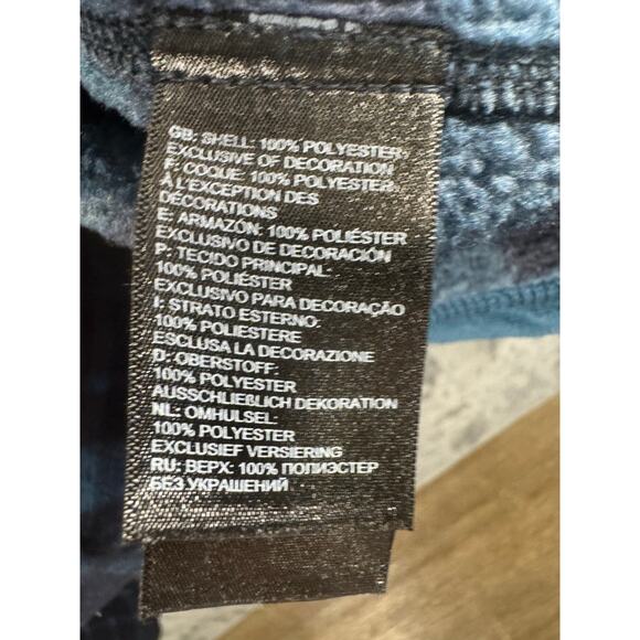 The North Face Men's Gordon Lyons 1/4 Zip fleece jacket in a blue plaid SZ Small - Picture 7 of 8